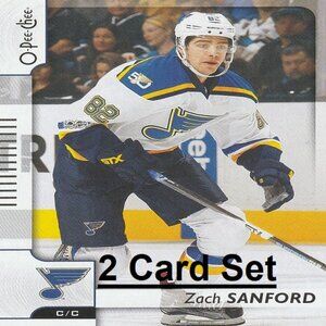 Zach Sanford St. Louis Blues NHL Hockey Card Collection - 2 Card Set